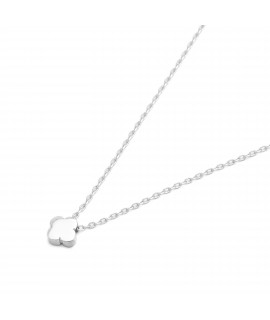 Minimalist Necklace silvery four-leaf clover