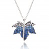 Silber Halskette mit weiß blau Türkis Blätter