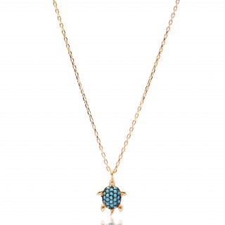 Silvery Necklace - Turquoise turtle Summer 2021-2022