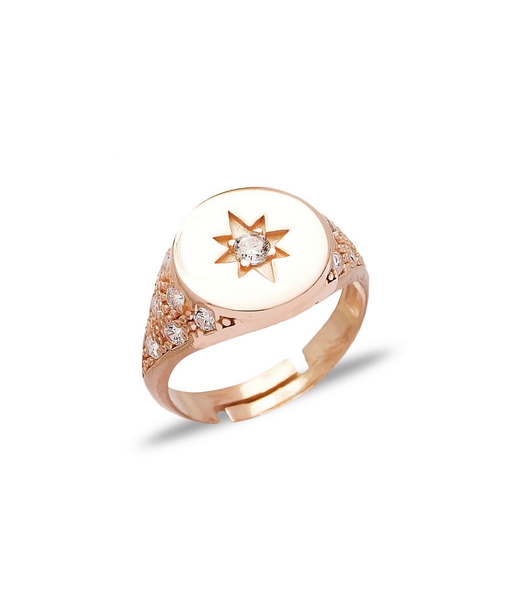 Bague ajustable étoile diamantée