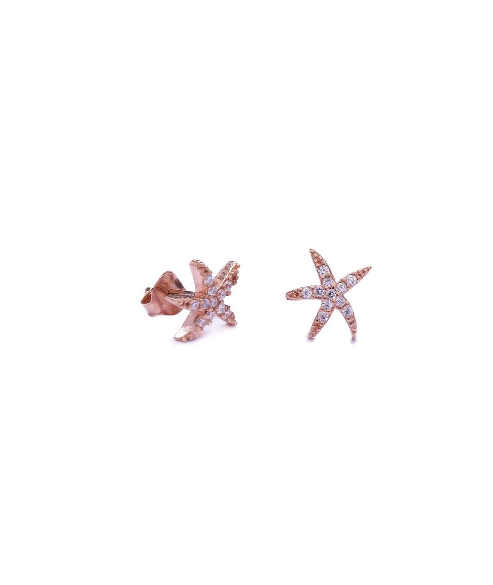 Boucles d'oreilles étoiles de mer avec diamants