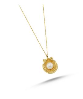 Necklace 14K gold shell...
