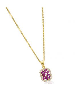 Octagon necklace with ruby...