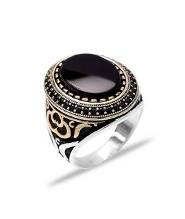 oxidized silver ring black...