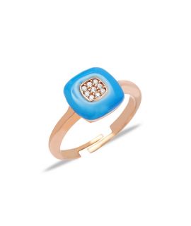 Ring with blue enamel...