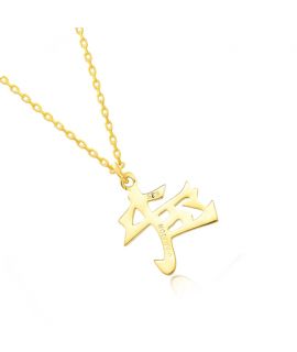 Collier lettre japonaise Kanji Combattant