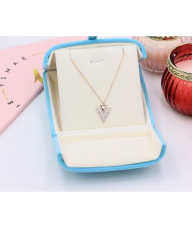 Silver Necklace - Double wishbone diamond